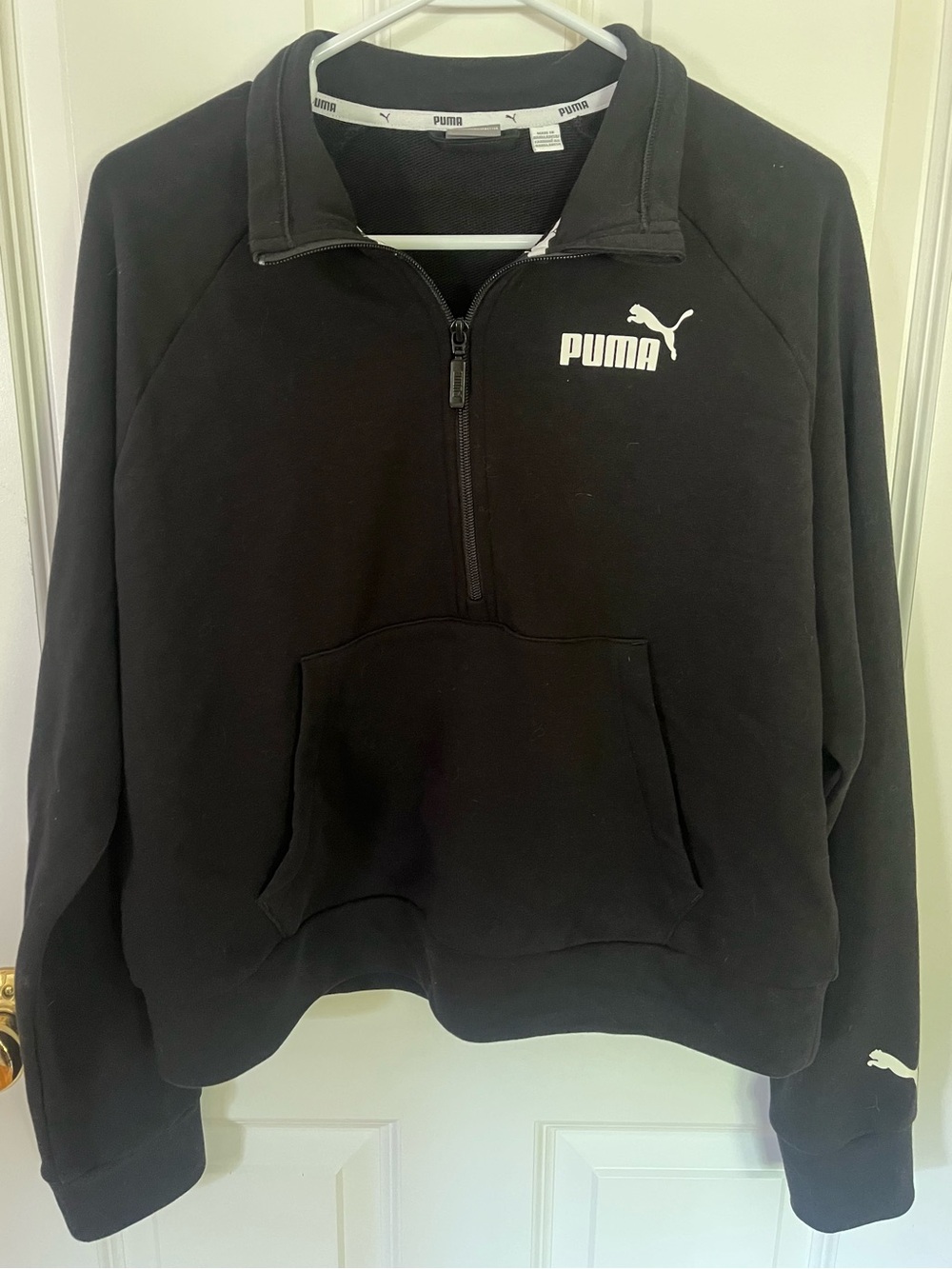 Puma Black Half-Zip Pullover with White Logo